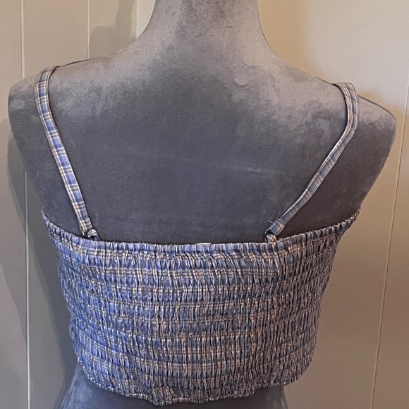 NWT Elodie Crop Top, Purple and Orange Plaid, Size Large - Picture 3 of 6